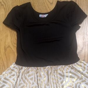 Dot Dot Smile Black and Gold Short Sleeve Tee